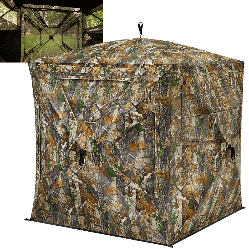 VisST See-Through Pop-Up Ground Blinds with Silent Magnetic Door